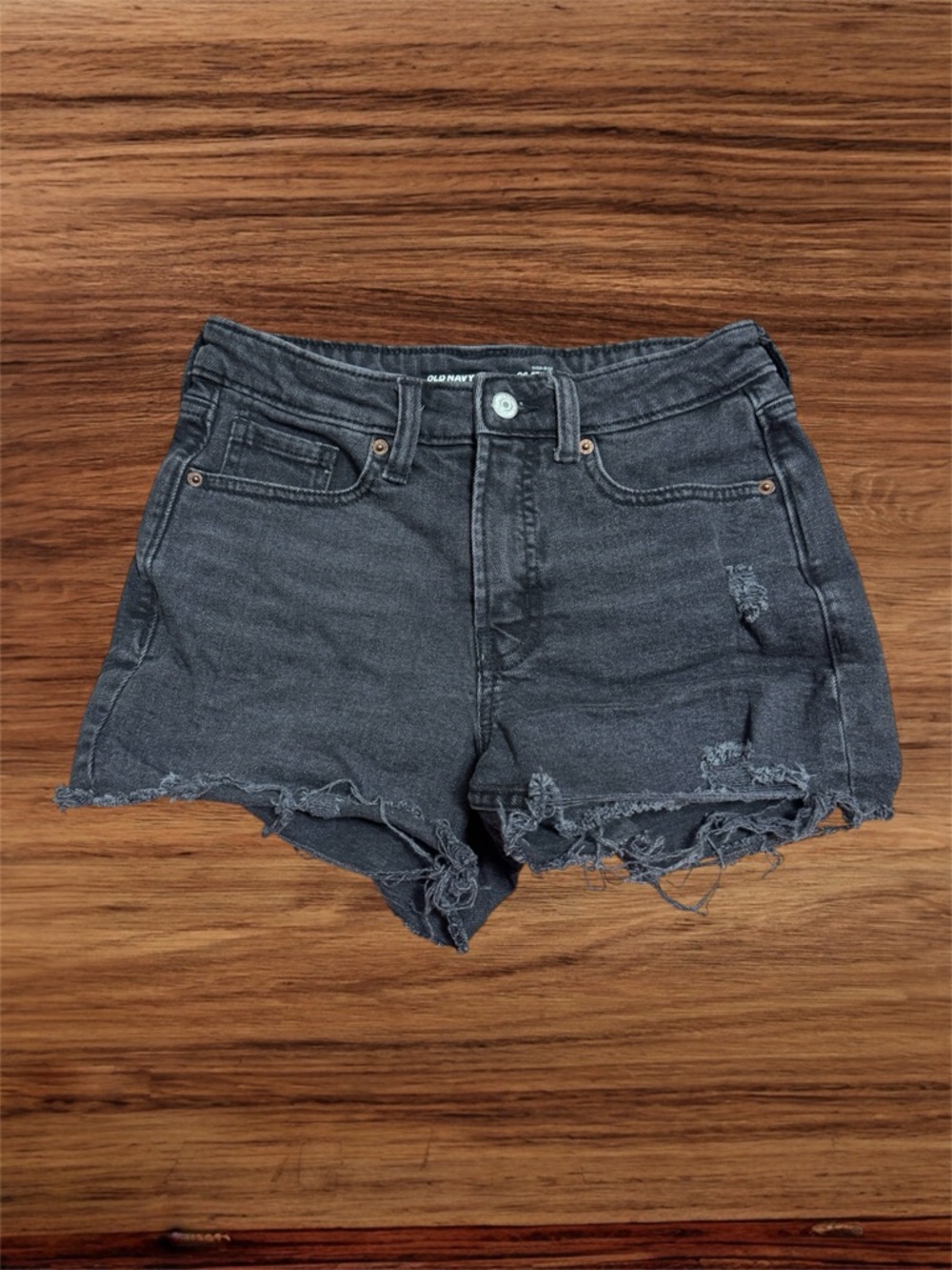Old Navy Charcoal Distressed Denim Shorts Size 2